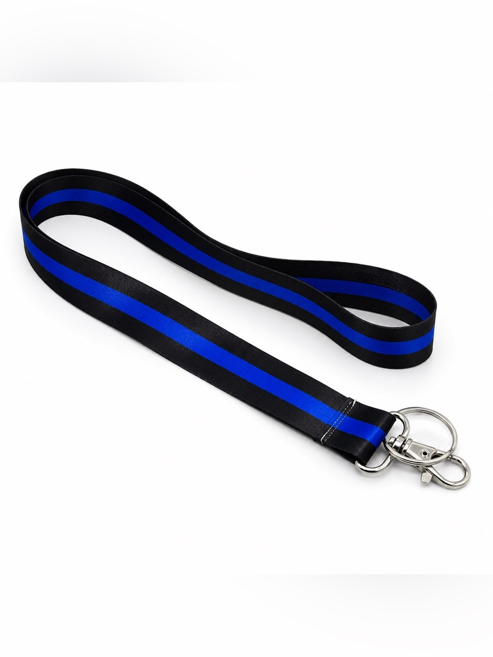 Unisex Blue Line Key Chain Lanyard for Police Men Women